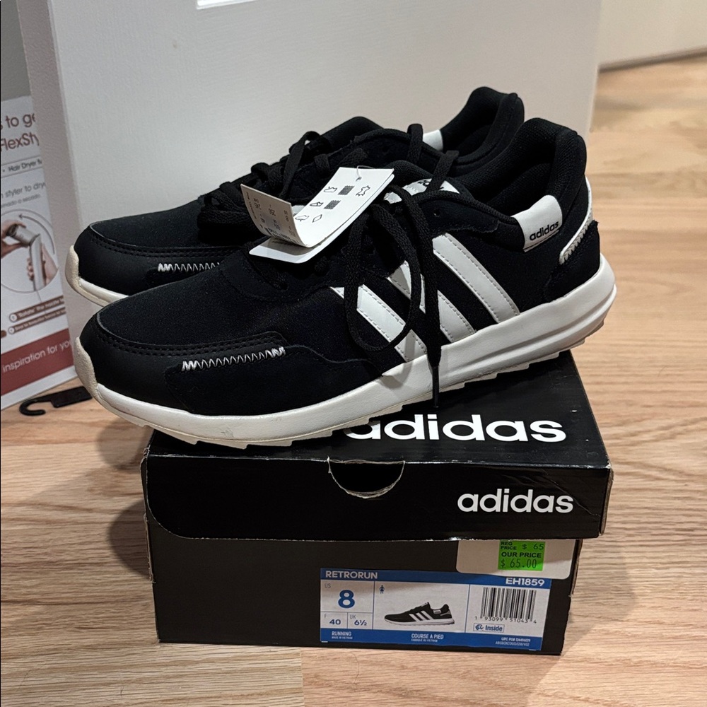 Adidas Retro Black and White Sneakers